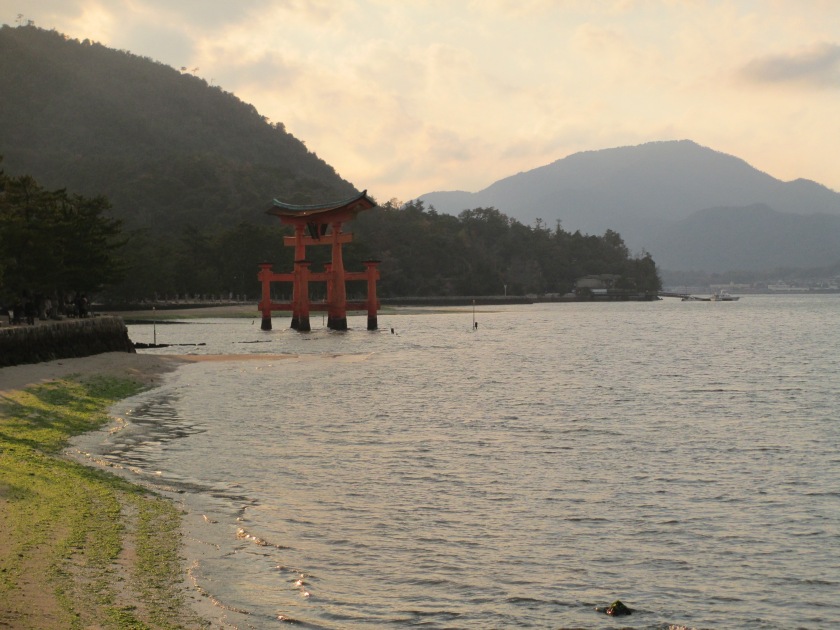 The floating tori in Miyajima. UNESCO world heritage site.